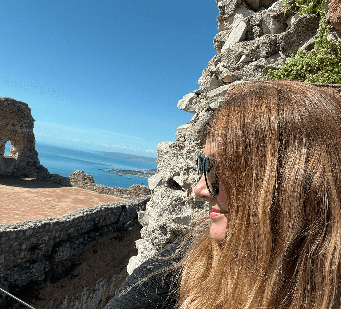 Scenic view from historic stone structure